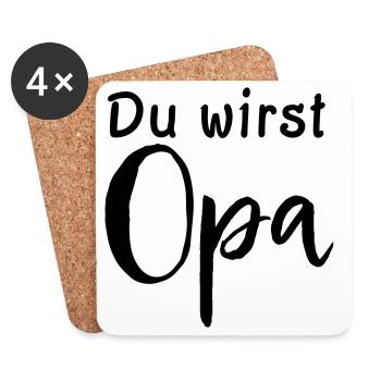 Du wirst Opa - Untersetzer (4er-Set) - Weiß - Vorne