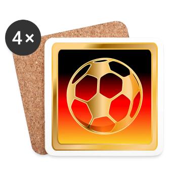 FUßBALL DEUTSCHLAND FAHNE - Untersetzer (4er-Set) - Weiß - Vorne