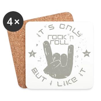 only Rock 'n' Roll - Untersetzer (4er-Set) - Weiß - Vorne