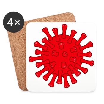 Red Covid molecule illustration - Coasters (set of 4) - white - Front