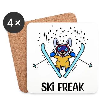 Patinage sur glace Ski Vacances de ski Sports d’hiver Dicton - Dessous de verre (lot de 4) - blanc - Devant