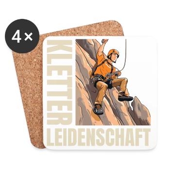 Kletter Leidenschaft - Untersetzer (4er-Set) - Weiß - Vorne