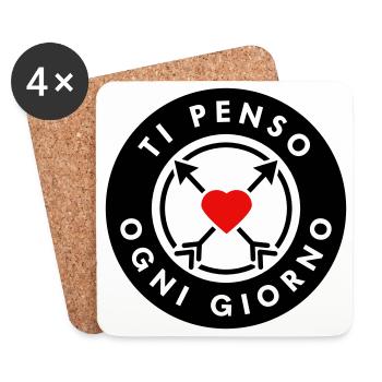 TI PENSO OGNI GIORNO - Dessous de verre (lot de 4) - blanc - Devant