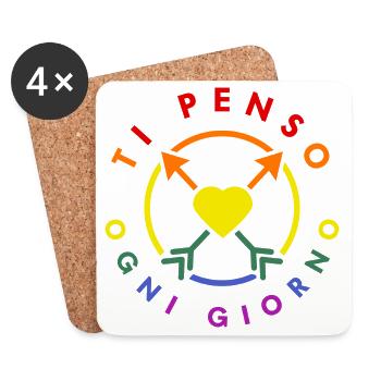 TI PENSO OGNI GIORNO - Dessous de verre (lot de 4) - blanc - Devant
