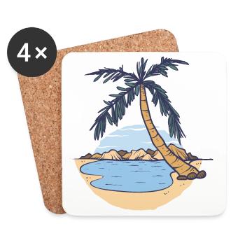 où je préférerais être en ce moment Palm Beach Chill - Dessous de verre (lot de 4) - blanc - Devant