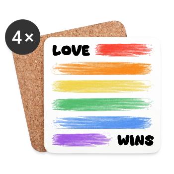 Colorful Brush Strokes Series - Coasters (set of 4) - white - Front