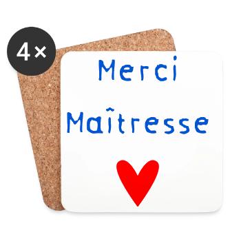 VIELEN DANK. GELIEBTE. DANKE HERRIN. GELIEBTE - Untersetzer (4er-Set) - Weiß - Vorne