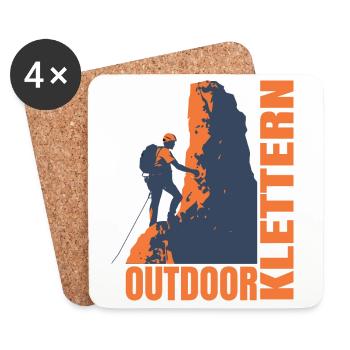 Outdoor Klettern - Untersetzer (4er-Set) - Weiß - Vorne