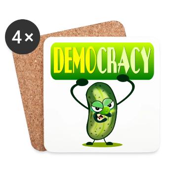 DEMOCRACY - PICKLES CUCUMBER - Coasters (set of 4) - white - Front