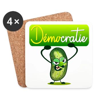 Démocratie Cornichons - Dessous de verre (lot de 4) - blanc - Devant