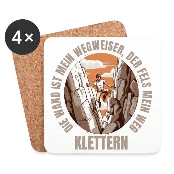 Die Wand ist mein Wegweiser, der Fels mein Weg - Untersetzer (4er-Set) - Weiß - Vorne