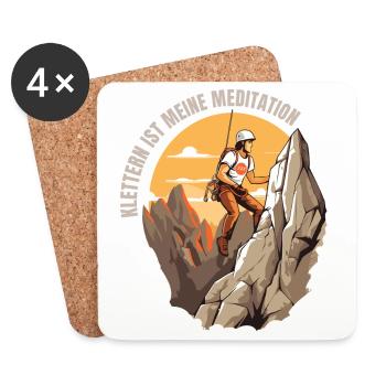 Klettern ist meine Meditation - Untersetzer (4er-Set) - Weiß - Vorne
