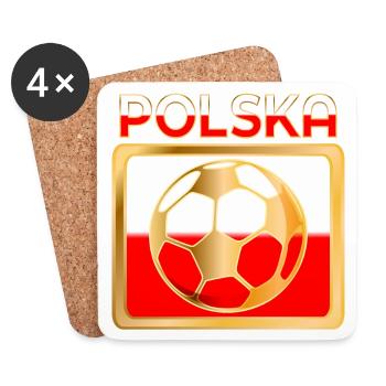 Fußball Polen - Untersetzer (4er-Set) - Weiß - Vorne