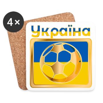 FOOTBALL UKRAINE Україна - Dessous de verre (lot de 4) - blanc - Devant