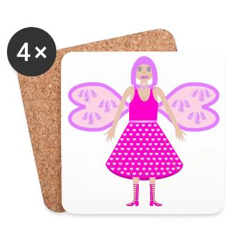 Fantasy Flower Fairy Foxglove Digitalia - Coasters (set of 4) - white - Front