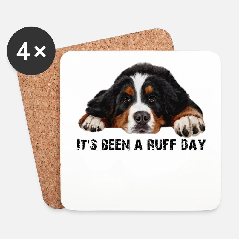 Berner Sennenhund - Untersetzer (4er-Set) - Weiß