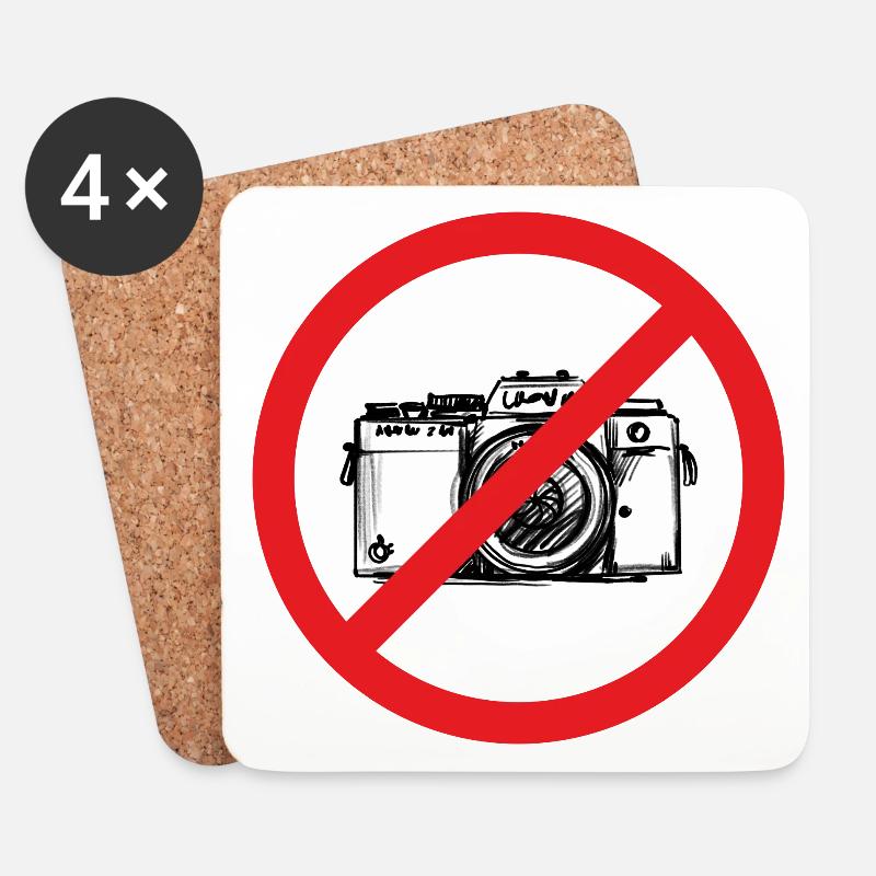 Fotografieren verboten! - Untersetzer (4er-Set) - Weiß