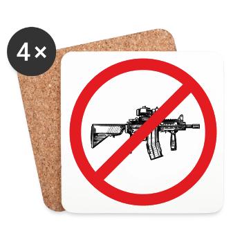 Arrêter la guerre / Arme interdite - Dessous de verre (lot de 4) - blanc - Devant