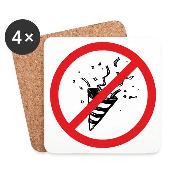 Stop Party / Das JGA-Motiv - Untersetzer (4er-Set) - Weiß - Vorne