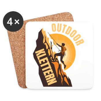 Outdoor Klettern - Untersetzer (4er-Set) - Weiß - Vorne
