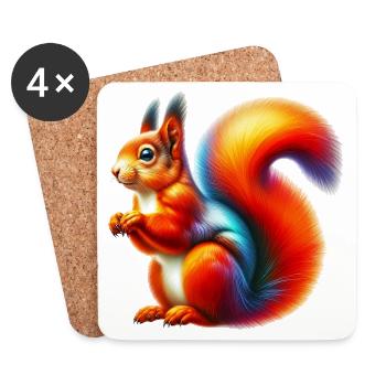 Squirrel - Coasters (set of 4) - white - Front