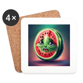 Wassermelone, Obst, Palästina - Untersetzer (4er-Set) - Weiß - Vorne