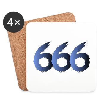 666 Satan Symbol - Devil - Evil - Coasters (set of 4) - white - Front