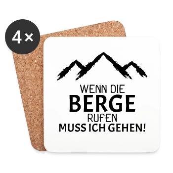 Berge Rufen Bergsteiger Geschenk - Untersetzer (4er-Set) - Weiß - Vorne