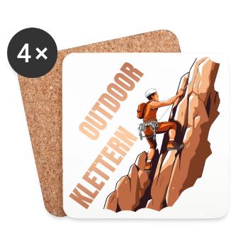 Outdoor Klettern - Untersetzer (4er-Set) - Weiß - Vorne