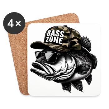 gestreifte Basszone - Untersetzer (4er-Set) - Weiß - Vorne