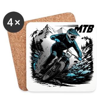 MTB Downhill - Coasters (set of 4) - white - Front