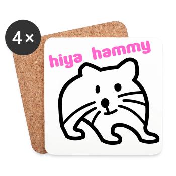 hiya hammy - Coasters (set of 4) - white - Front