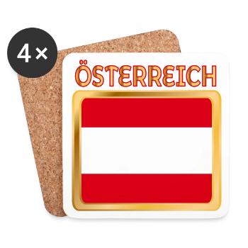 DRAPEAU AUTRICHIEN AUTRICHE - Dessous de verre (lot de 4) - blanc - Devant