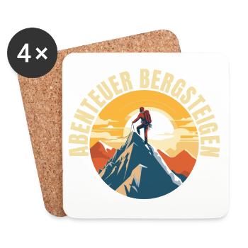 Abenteuer Bergsteigen - Untersetzer (4er-Set) - Weiß - Vorne