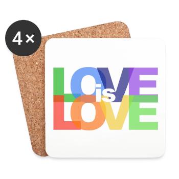 Love Is Love Pride Typography - Coasters (set of 4) - white - Front