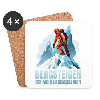 Bergsteigen ist mein Lebenselixier - Untersetzer (4er-Set) - Weiß - Vorne