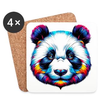 Panda - Dessous de verre (lot de 4) - blanc - Devant