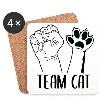 Team Cat - Untersetzer (4er-Set) - Weiß - Vorne