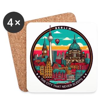 Berlin the city that never sleeps - Coasters (set of 4) - white - Front