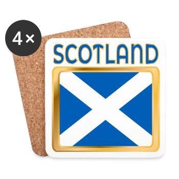 SCOTLAND FLAG GREAT BRITAIN EUROPE - Coasters (set of 4) - white - Front