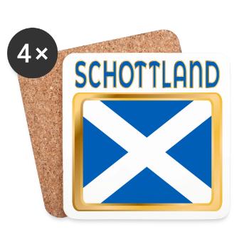 SCHOTTISCHE FAHNE SCHOTTLAND - Untersetzer (4er-Set) - Weiß - Vorne