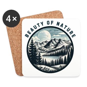 Mountainous landscape - Coasters (set of 4) - white - Front