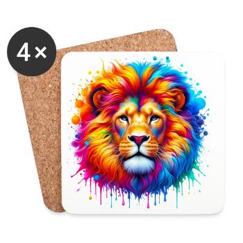 Lion - Coasters (set of 4) - white - Front