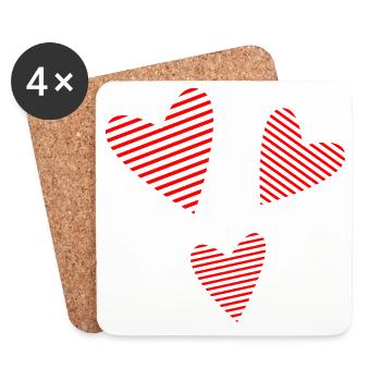 HEART. DAD. MOM. Bachelorette party. BEBE. CHILD. HEART. FEAST - Coasters (set of 4) - white - Front