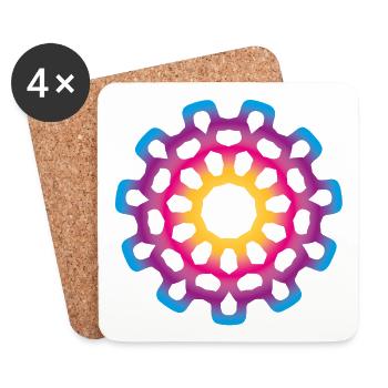 Yoga Course Mandala Meditation colorful - Coasters (set of 4) - white - Front
