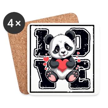 Panda Love - Coasters (set of 4) - white - Front