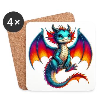 Dragon - Coasters (set of 4) - white - Front