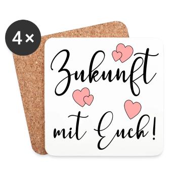 Zukunft mit Euch Verbundenheit - Untersetzer (4er-Set) - Weiß - Vorne