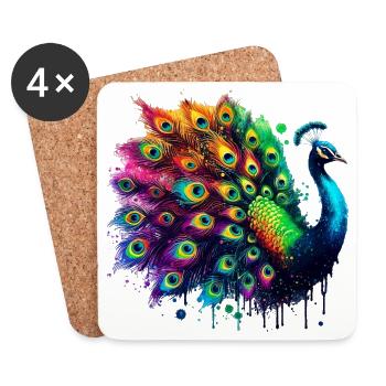 Peacock - Coasters (set of 4) - white - Front