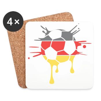 Soccer Germany Drop Team Ball Logo - Coasters (set of 4) - white - Front